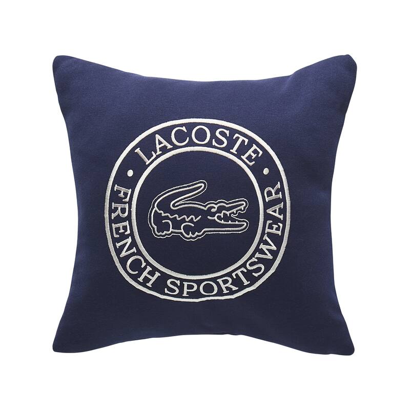 Lacoste Sportswear Cotton Decorative Pillow 16" x 16" - Navy