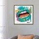 preview thumbnail 15 of 13, iCanvas "Lips Open Teal" by NUWARHOL Framed