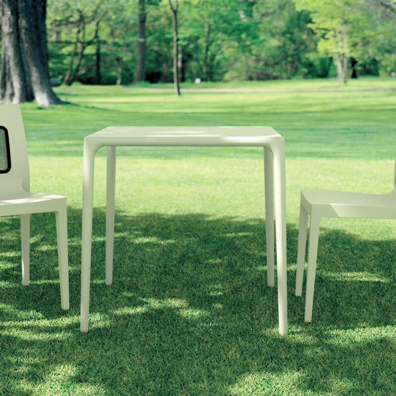 28" Beige Stackable Square Outdoor Patio Dining Table