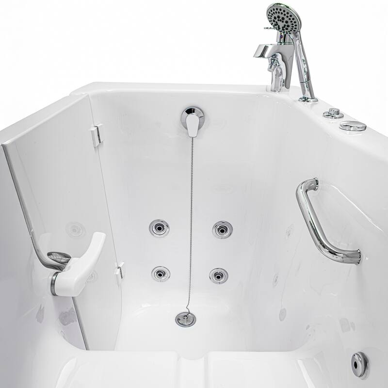 Ella Standard Acrylic Hydro Massage w/ Independent Foot Massage Walk in Tub 30"x60", 2 Piece Faucet