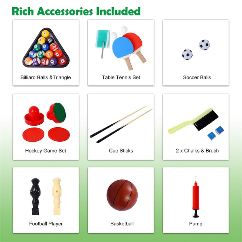 5-in-1 Multi-Game Table Billiards,Push Hockey,Foosball,Ping Pong Etc.