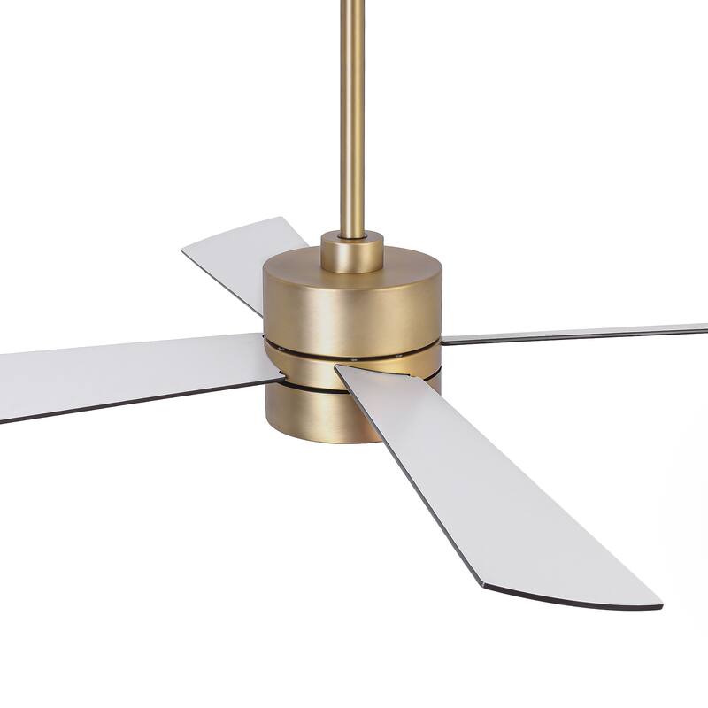 52" Black Antqiue Brass Indoor Dimmable Ceiling Fan with Light and Remote, App Control