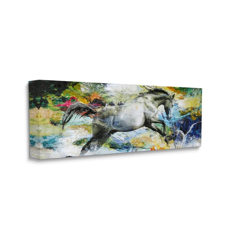 Stupell Galloping Horse Modern Splatter Canvas Wall Art Design by Design Fabrikken