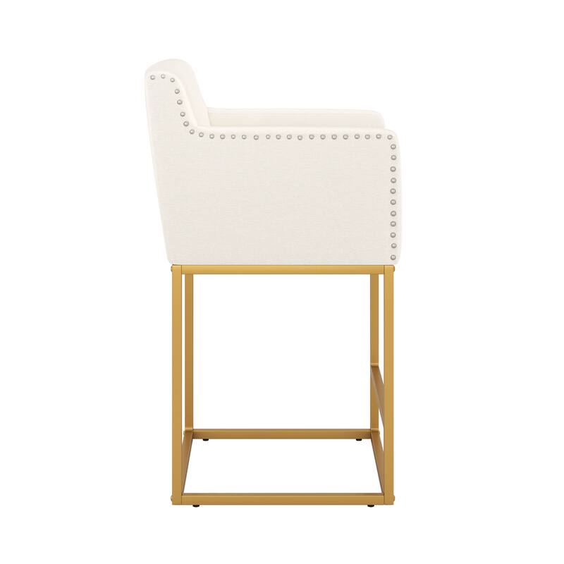 LUE BONA Modern Counter Height Bar Stools Fabric Upholstered Counter Stool - 26"H