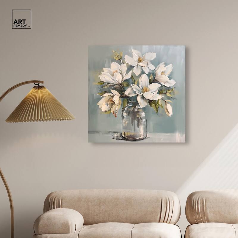 Prismatic Floral and Jar Canvas by Art Remedy, Gallery Wrapped