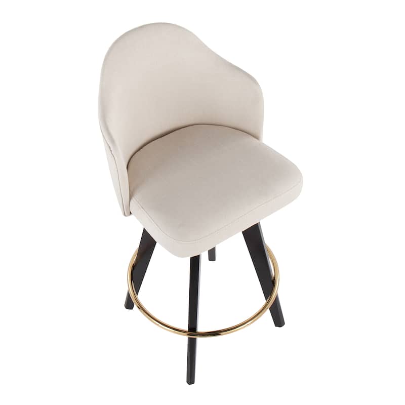 Carson Carrington Valsatra 26" Upholstered Counter Stool with Black Wood Base (Set of 2)