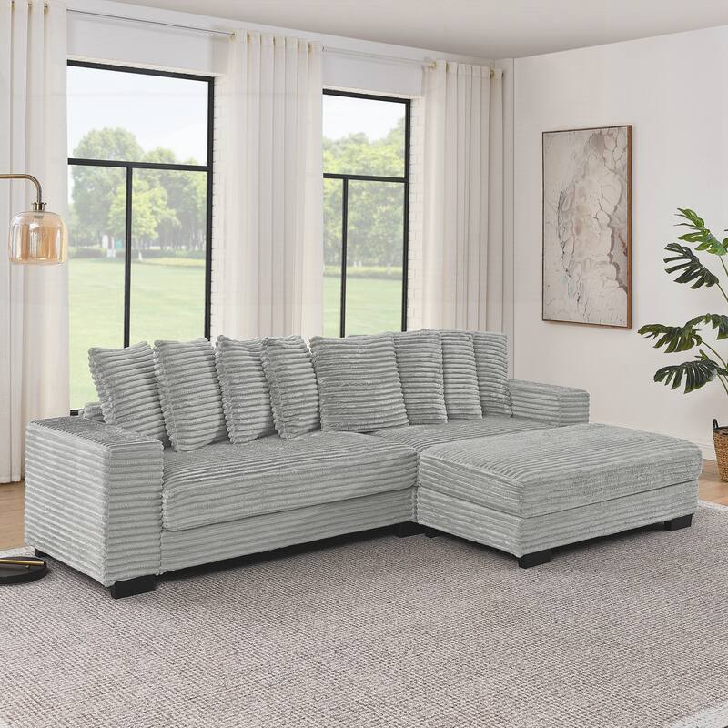 L-Shaped Modular Convertible Sofa