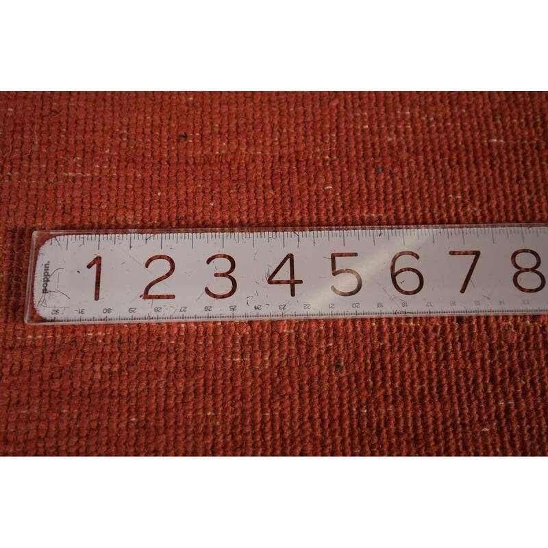 Gabbeh Modern Area Rug Hand-Knotted Orange Wool Carpet - 5'5" x 8'0"