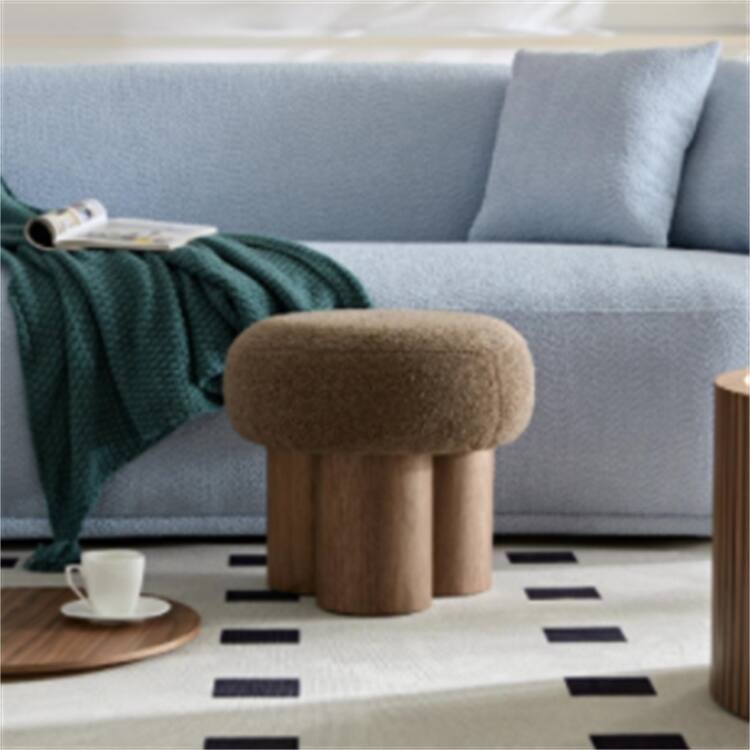 Mushroom Stool Barrel PVC Pipe with Walnut Veneer