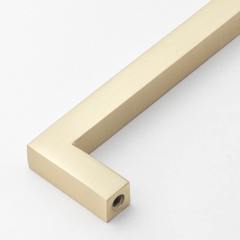 GlideRite 3.75 Inch Center to Center Solid Square Bar Pull Champagne Gold - 21683-96-CHPG