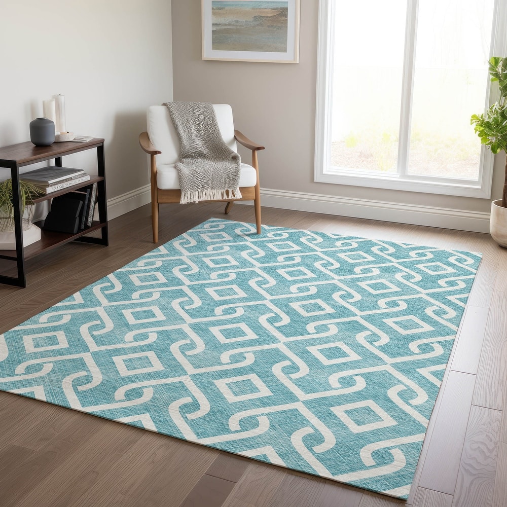 Machine Washable Indoor/ Outdoor Chantille Trellis Rug