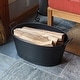 preview thumbnail 3 of 5, Achla Designs Versatile Traditional Galvanized Steel Oval Tub, 21 Inch Long, Black