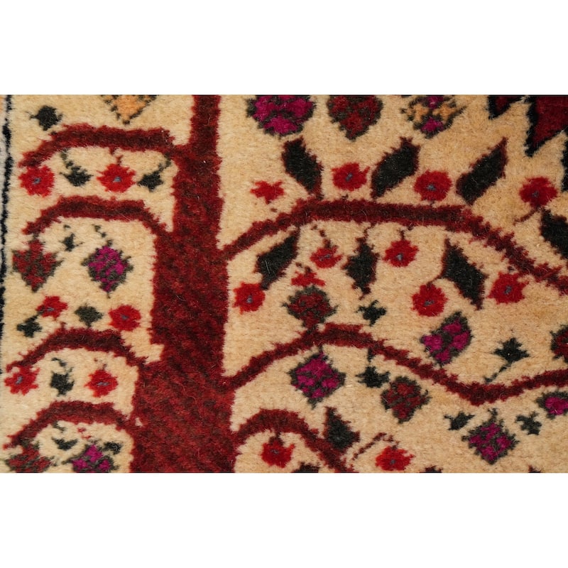 Hand Knotted Oriental 100% Wool Carpet Traditional Medallion Red Ardebil Area Rug - 4' 11'' X 3' 7''