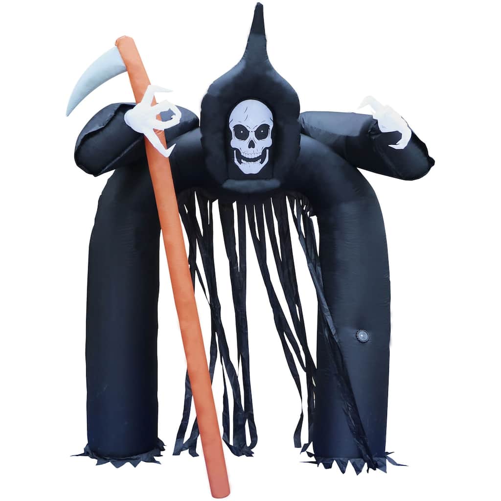 Haunted Hill Farm 10-Ft. Tall Pre-lit Musical Inflatable Grim Reaper Arch