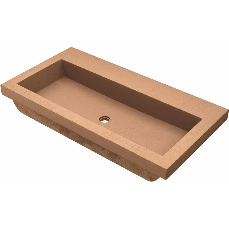Native Trails Trough 36" Rectangular NativeStone Drop In Bathroom Sink - Terracotta
