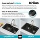 preview thumbnail 8 of 42, KRAUS Forteza Granite 33 inch 60/40 Undermount Drop-in Kitchen Sink