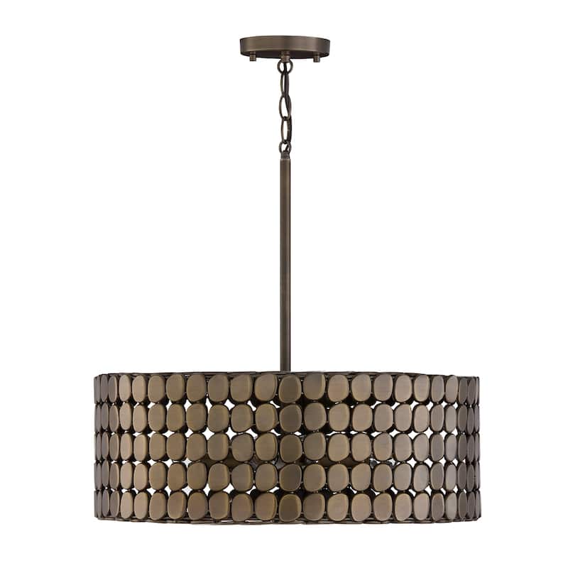 22" W x 8.25" H 1-Light Medallion Pendant - 21.75"W x 8"H - Dark Brass