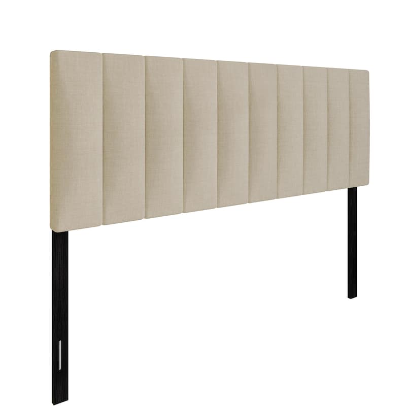 Clayfell Dennis Twin Upholstered Headboard with Vertical Channel Design, Adjustable Height, Gray