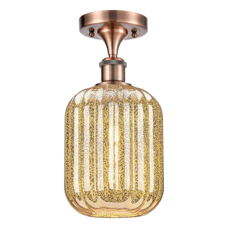 Innovations Lighting 516-1C-13-7 Preston Semi-Flush Preston 7" Wide - Antique Copper / Mercury