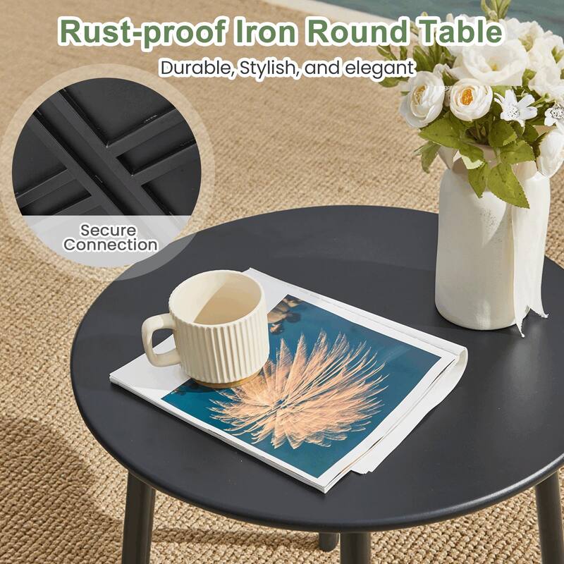 AVAWING 3-Piece Outdoor Patio Furniture Set with Coffee Table, Deep Seating Chairs with Thick Cushions, Steel Frame