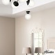 preview thumbnail 1 of 9, Hunter Hepburn 1-Light Flush Mount Ceiling Light - Bedroom, Bath, Entry, Hallway - Damp-Rated - Vintage, Globe Light Matte Black