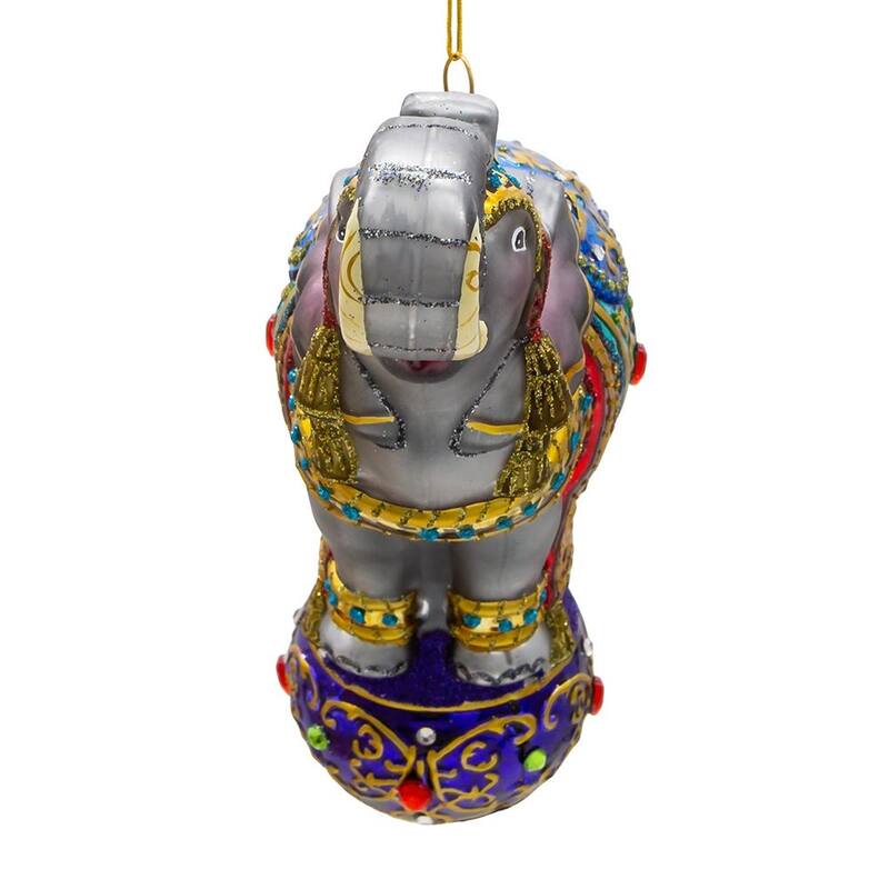 Kurt Adler 7-Inch Bellissimo Glass Elephant Ornament