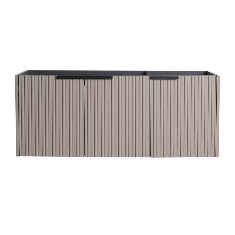 Modern 48 Inch Wall Mounted Bathroom Vanity Base with Soft-Close Doors, Cabinet Only without Sink