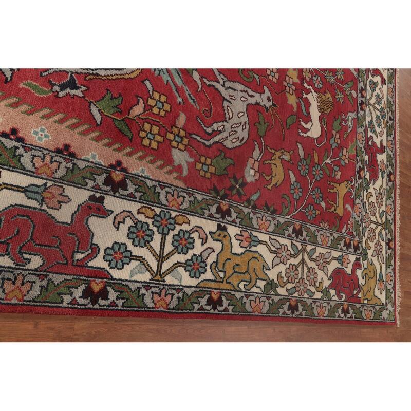 Animals Design Ziegler Area Rug Handmade Oriental Wool Carpet - 9'0"x 11'10"