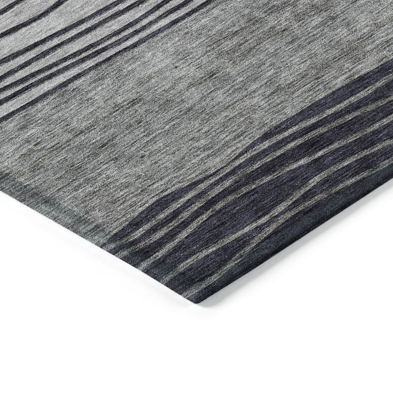 HomeRoots Striped Transitional Rectangle Outdoor Rug