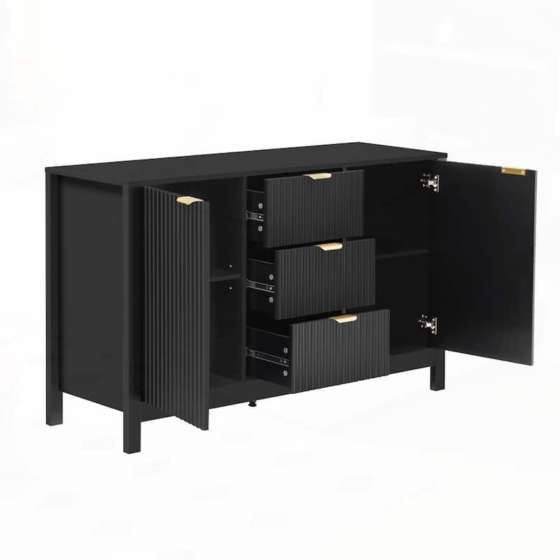 Storage Console Table with Metal Handles