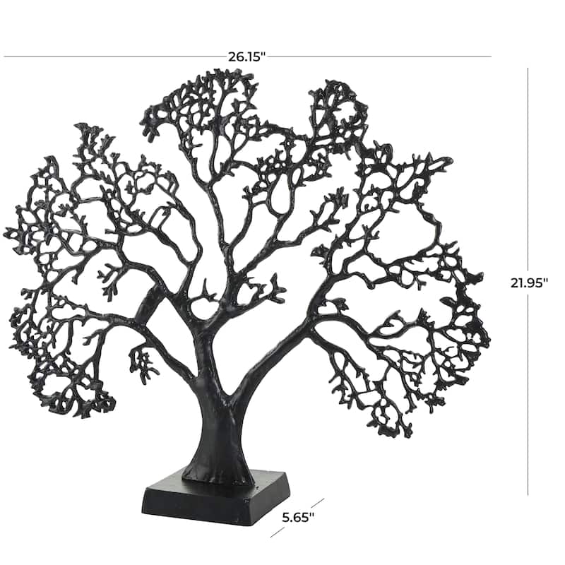 Aluminum Metal Tree Decorative Sculpture - Gold or Black - Roche River Decor