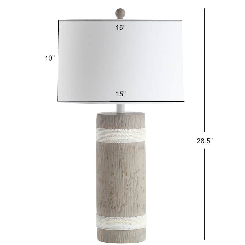 SAFAVIEH Lighting Karen 29-inch Brown/ White LED Table Lamp (Set of 2) - 15"x15"x28.5" - 15Wx15Dx29H