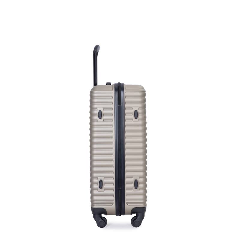 3 Piece ABS Hardside Luggage Sets Spinner Wheels Suitcase with Two Hooks and TSA Lock & Telescoping Handle