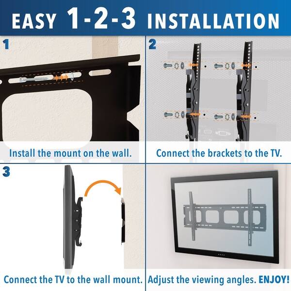 Shop Mount It Tilt Tv Wall Mount Bracket With Super Strength Load Capacity And 15 Degree Tilt Up Down Overstock 18228128