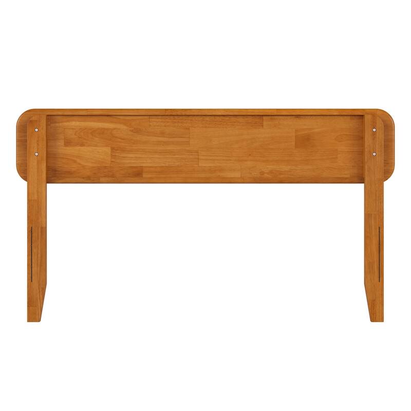Full Solid Wood Headboard in Light Toffee with Classic Low Profile Panel Design and Durable Build