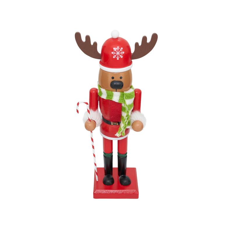 Traditional Nutcracker Figurine, Holiday Décor - Reindeer - 10"
