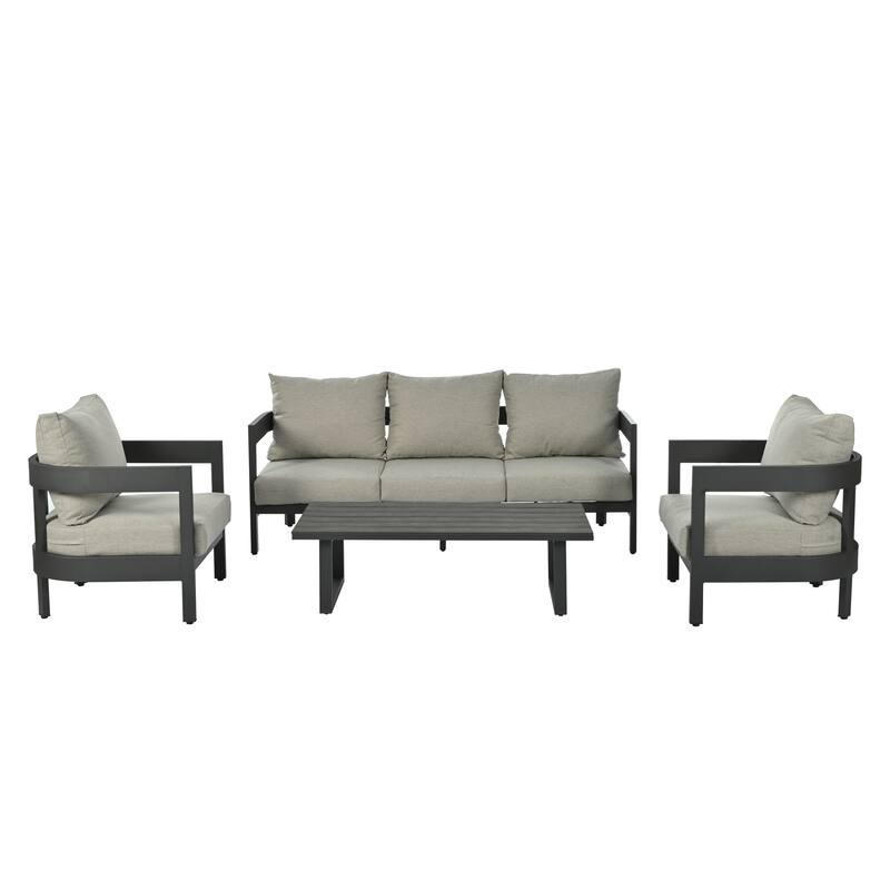 4-Piece Outdoor Seating Set with Thick Cushions