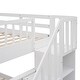 preview thumbnail 35 of 67, Stairway Wooden Bunk Bed with Storage Staircase and Guard Rail, for Bedroom, Dorm, Convertible into 2 Beds