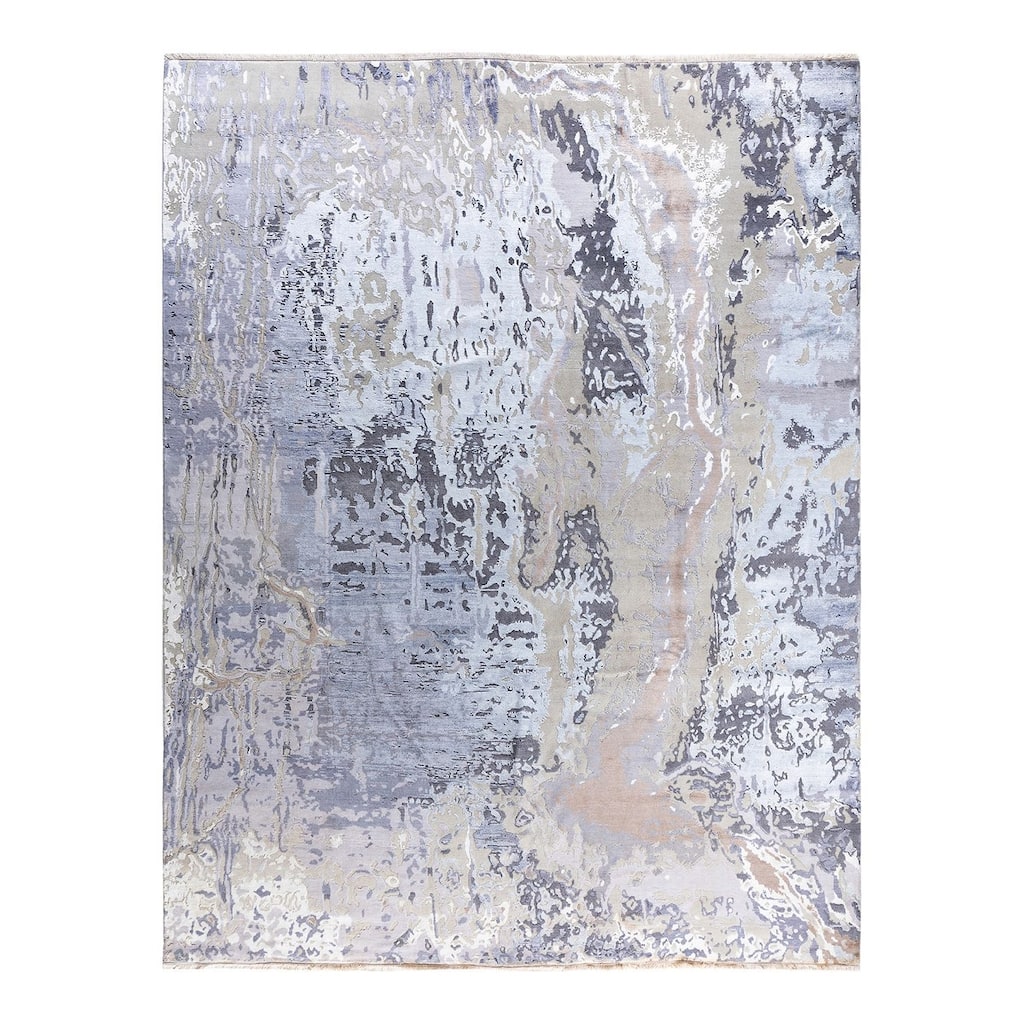 Ikat One-of-a-Kind Hand-Knotted Area Rug, Blue - 9' 1" x 12' 2"