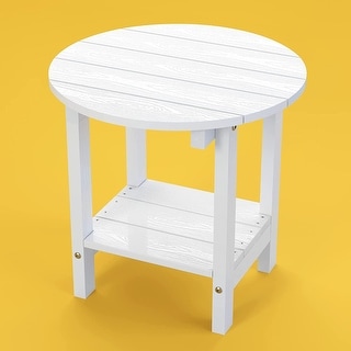 WINSOON All Weather HIPS Outdoor Side Tables 2-Tier Adirondack Tables End Tables