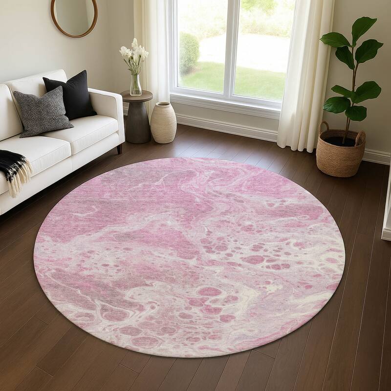 Premium Washable Super Soft Contemporary Mayfield Rug - Pink - 8' x 8'