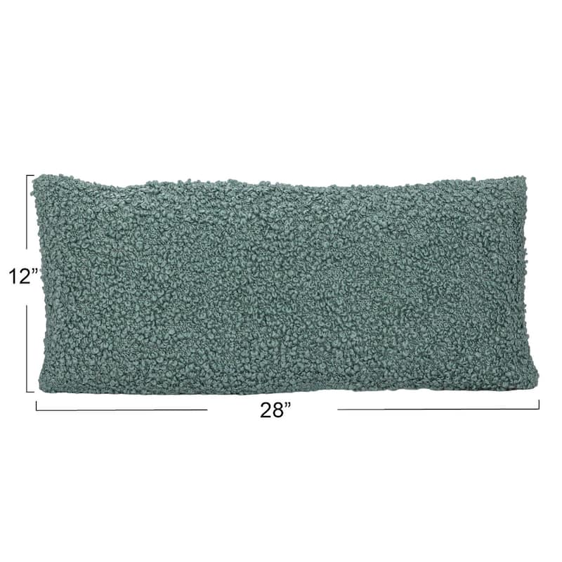Hand-Woven Fabric Indoor/Outdoor Lumbar Pillow - 28.0"L x 12.0"W x 1.0"H
