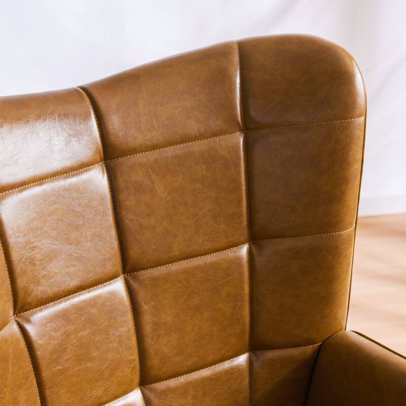 HUIMO High-back Accent Chair Modern Wing Back Chair-Faux Leather