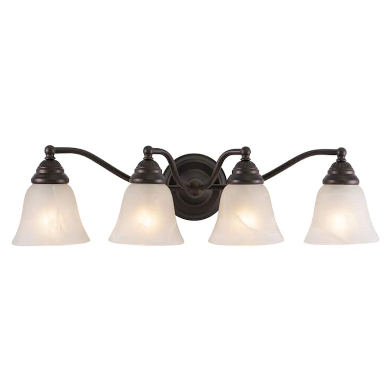 Standford 4 Light Bronze Bathroom Vanity Fixture - 26-in W x 7-in H x 7-in D - Oil Burnished Bronze - 26-in W x 7-in H x 7-in D