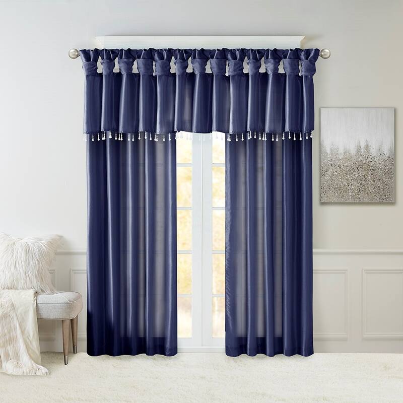 Twist Tab Lined Window Curtain Panel