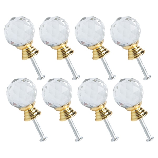 Crystal Knob Drawer Pull Handle Cupboard Wardrobe Dresser Cabinet 25mm, 8pcs - 25mm
