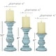 preview thumbnail 16 of 33, Mango Wood Turned Style Pillar Candle Holder (Set of 3) - White, Brown, Gold, Black, Light Blue, Cream, Silver