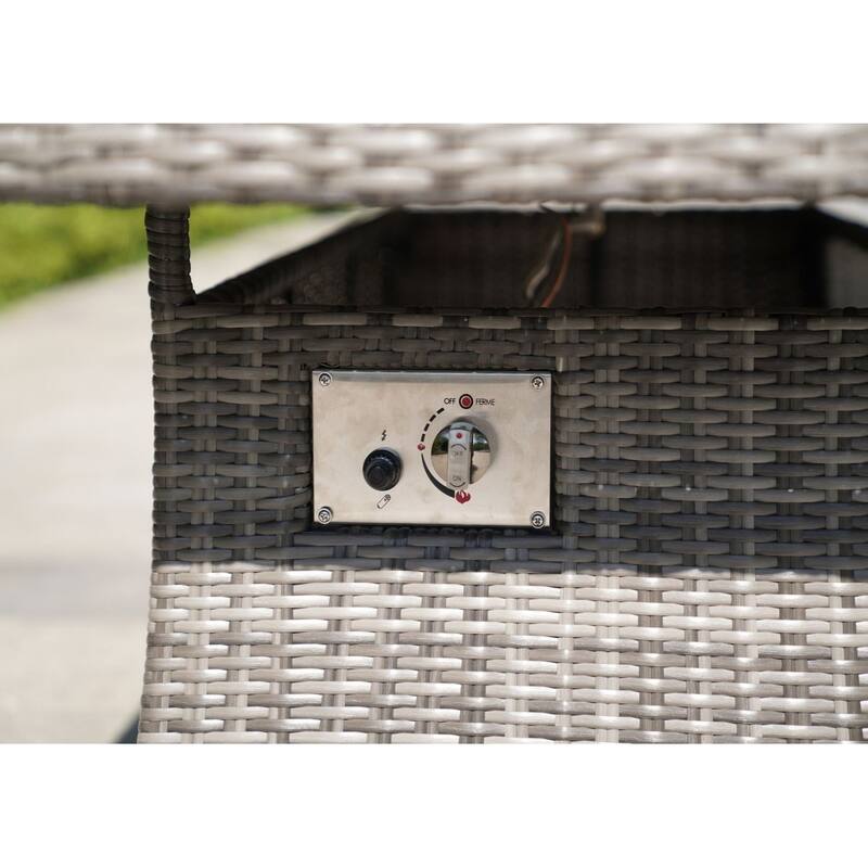 Outdoor Wicker Gas Fire Pit Table by Moda Furnishings