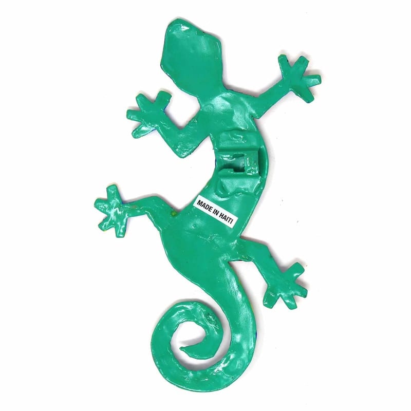 Handmade Recycled Metal Gecko Wall Art (Haiti)