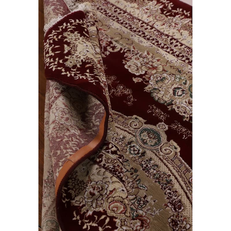 Victorian Style Kashan Turkish Rug Dining Room Machine-Made Carpet - 6'7" x 9'10"